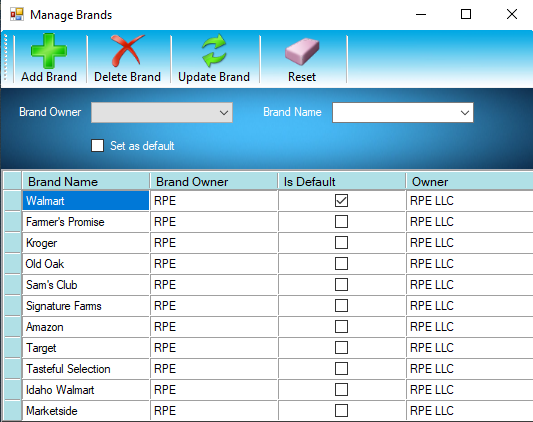 myPTI Brands screen