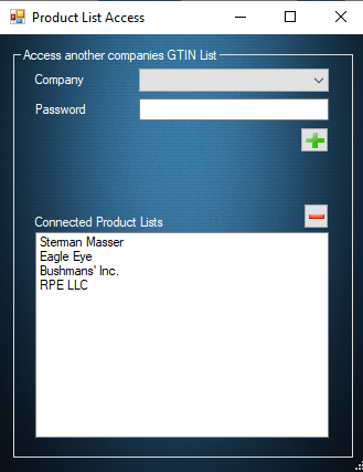 myPTI Product Lists screen